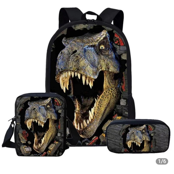 Dinosaur School Bag Set - Picture 1 of 2